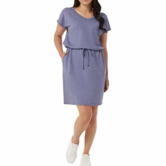 32 DEGREES SOFT LUX HEATHER ASH BLUE DRESS SIZE MEDIUM NWT - Picture 1 of 3